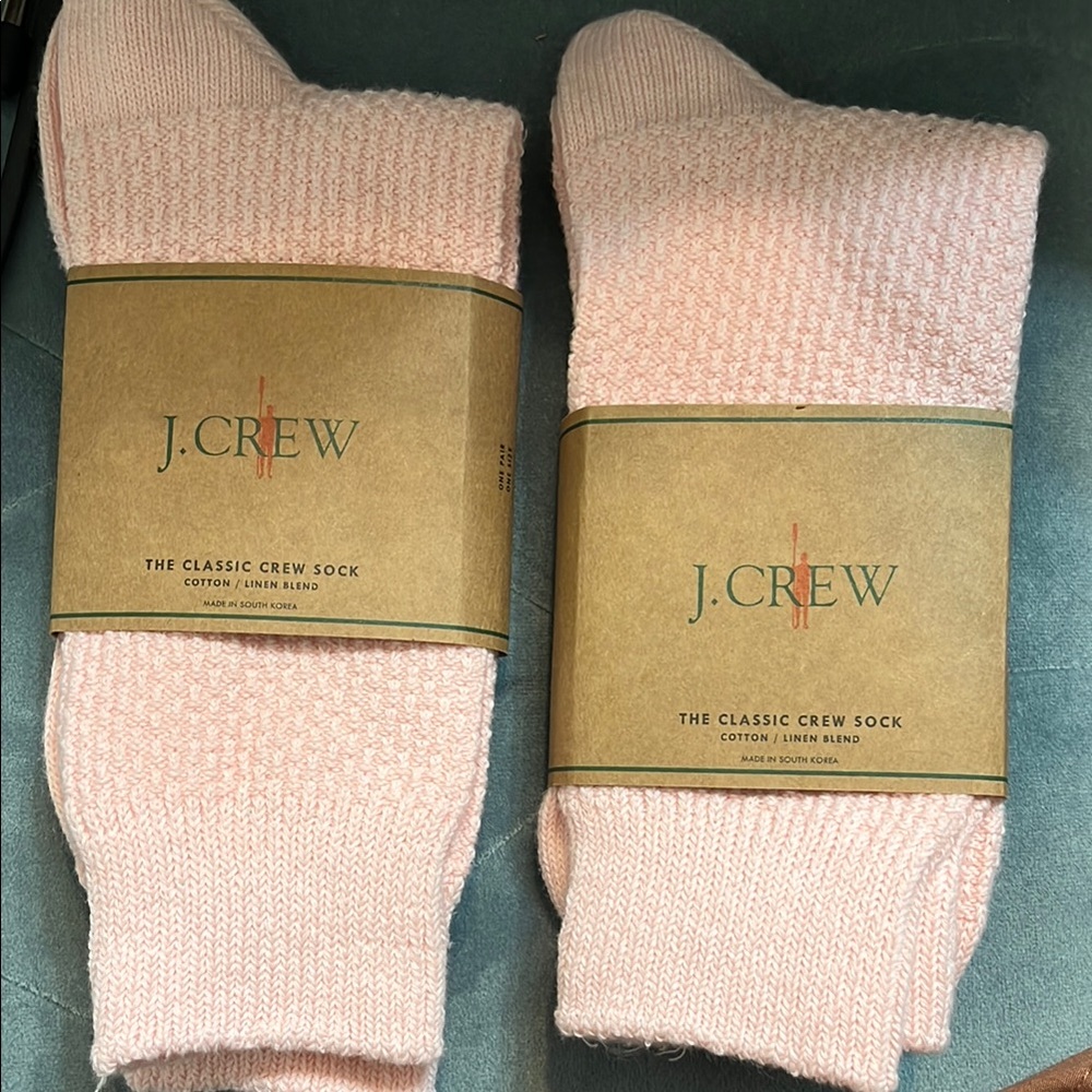 J. Crew Pink Classic Crew Socks